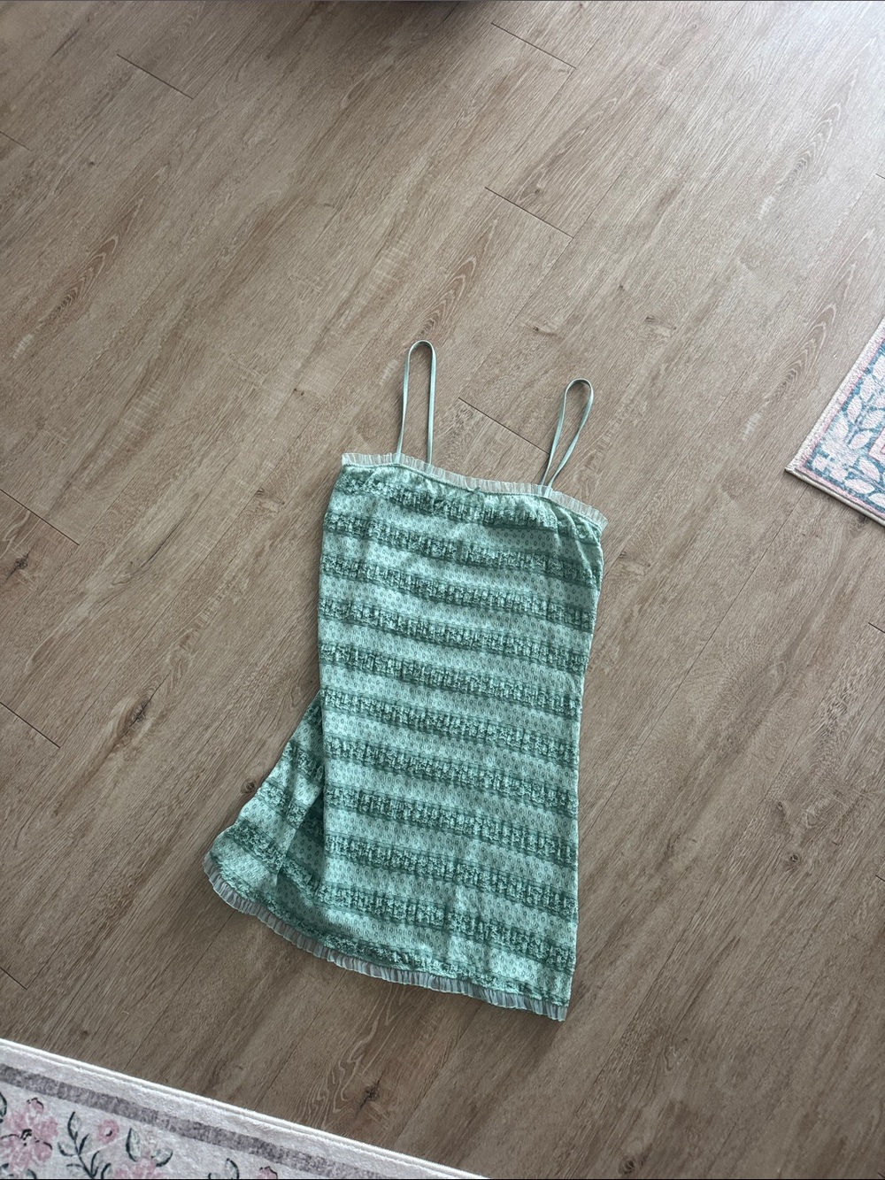 wild fable Mint Green Striped Knit Cami Mini Dress
